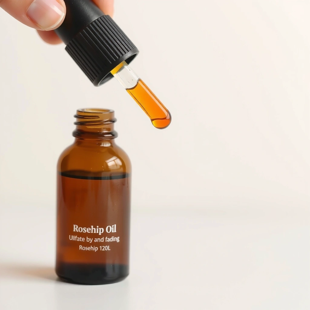 Rosehip Oil in a dropper bottle