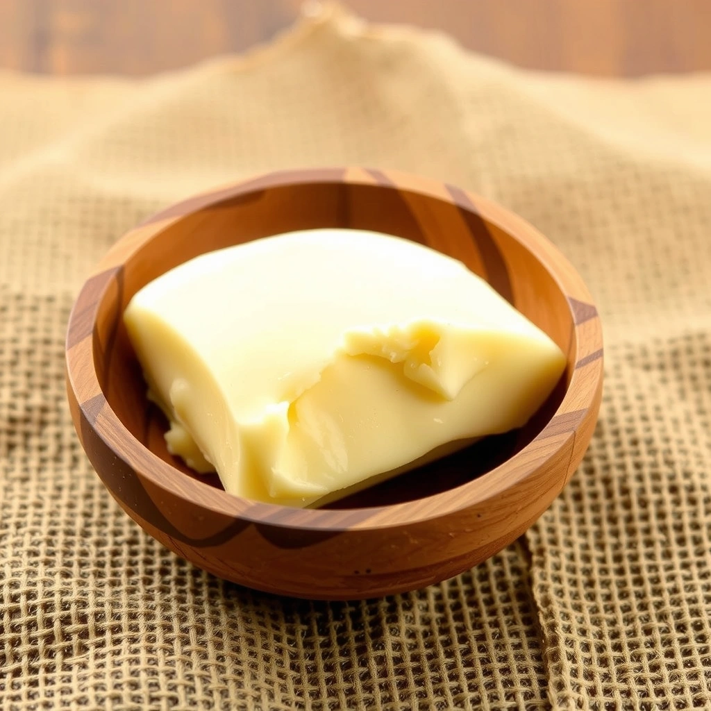 Shea Butter in a wooden bowl