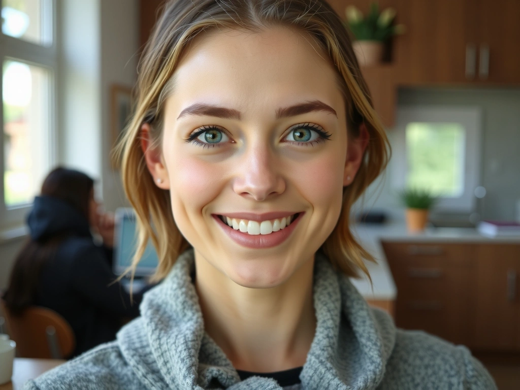 Woman smiling with radiant, healthy skin