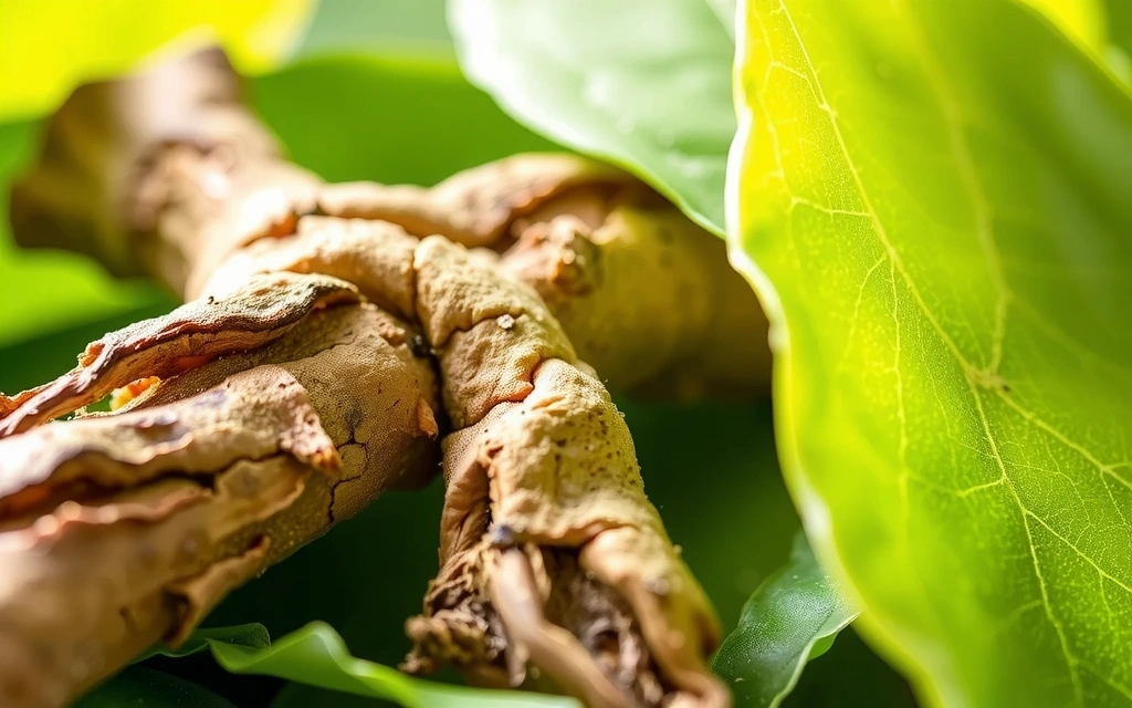 Ashwagandha root and leaves